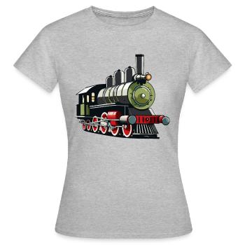 Locomotive à vapeur - T-shirt Femme - gris chiné - Devant - AI Model Female 172 dark (172cm)