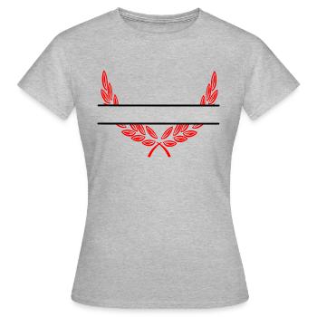Lorbeerkranz Namensbanner rot - Frauen T-Shirt - Grau meliert - Vorne - AI Model Female 172 dark (172cm)