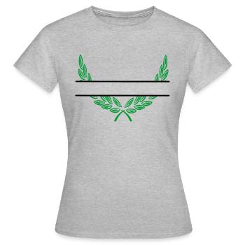 Lorbeerkranz Namensbanner grün - Frauen T-Shirt - Grau meliert - Vorne - AI Model Female 172 dark (172cm)