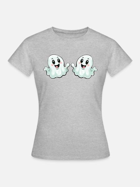 ghosts funny - Frauen T-Shirt - Grau meliert