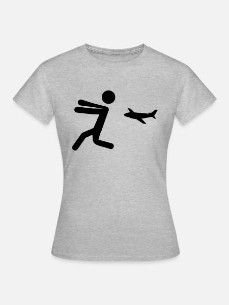 Flucht - Frauen T-Shirt - Grau meliert