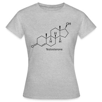 Testosterone - Bodybuilding, , Fitness - Frauen T-Shirt - Grau meliert - Vorne - AI Model Female 172 dark (172cm)