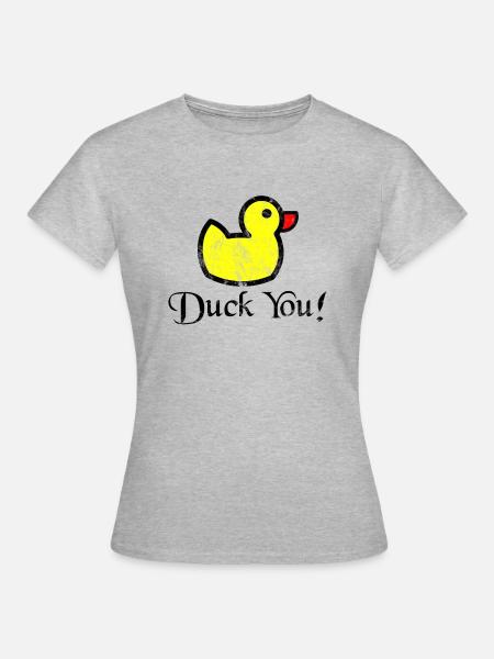 Quietscheente - Ente - Duck You! Vintage Geschenk - Frauen T-Shirt - Grau meliert