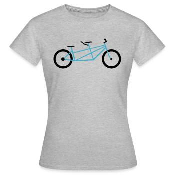 Tandem Rad Fahrrad blau - Frauen T-Shirt - Grau meliert - Vorne - AI Model Female 172 dark (172cm)