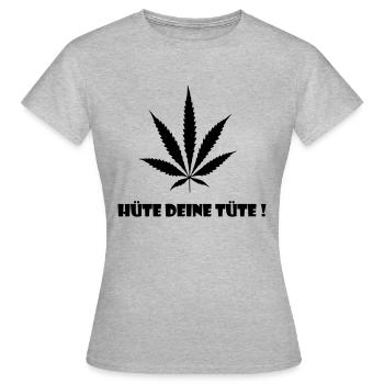Sac kiff en chanvre de cannabis - T-shirt Femme - gris chiné - Devant - AI Model Female 172 dark (172cm)