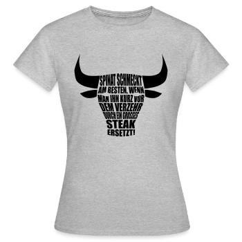 steak - Frauen T-Shirt - Grau meliert - Vorne - AI Model Female 172 dark (172cm)