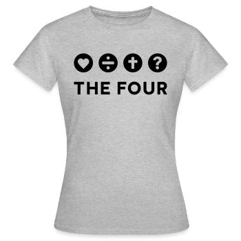 THEFOUR high - Women's T-Shirt - heather grey - Front - AI Model Female 172 dark (172cm)
