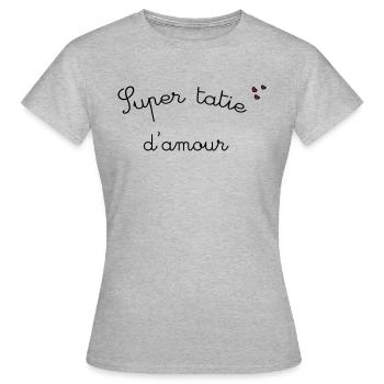 Super tatie d amour 2 - T-shirt Femme - gris chiné - Devant - AI Model Female 172 dark (172cm)