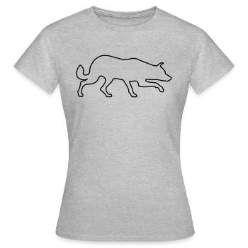 Herding dog silhouette - Women's T-Shirt - heather grey - Front - AI Model Female 172 dark (172cm)