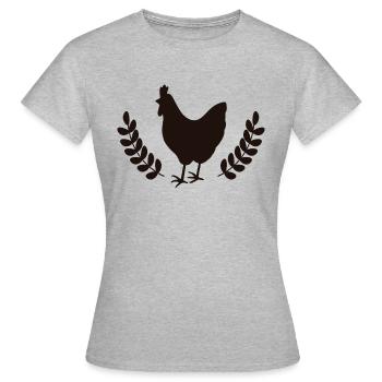 Chicken with grain motif - Women's T-Shirt - heather grey - Front - AI Model Female 172 dark (172cm)