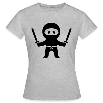 ninja - T-shirt Femme - gris chiné - Devant - AI Model Female 172 dark (172cm)