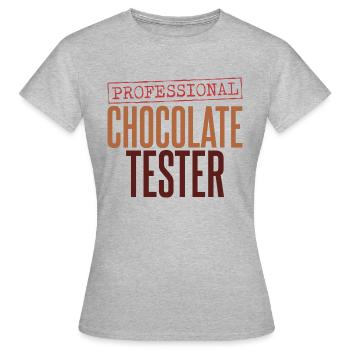 Schokolade Tafelschokolade schokoriegel Backen - Frauen T-Shirt - Grau meliert - Vorne - AI Model Female 172 dark (172cm)