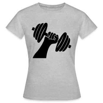 Hantel Gewichte - Frauen T-Shirt - Grau meliert - Vorne - AI Model Female 172 dark (172cm)