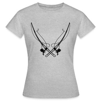 Angelrute - Frauen T-Shirt - Grau meliert - Vorne - AI Model Female 172 dark (172cm)