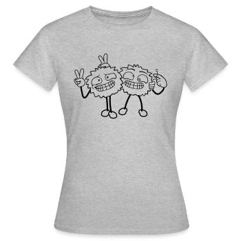 2 Crazy Friends - Women's T-Shirt - heather grey - Front - AI Model Female 172 dark (172cm)