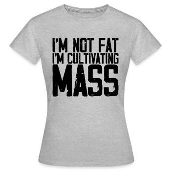 Je ne suis pas gros, je cultive de la masse - T-shirt Femme - gris chiné - Devant - AI Model Female 172 dark (172cm)