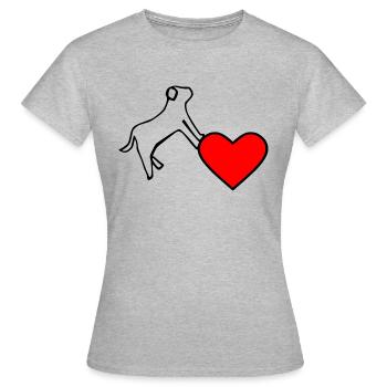 Amoureux des chiens - T-shirt Femme - gris chiné - Devant - AI Model Female 172 dark (172cm)