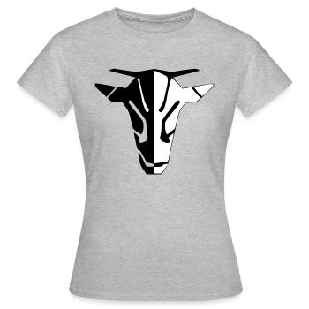 Stilisierter Kuhkopf - Frauen T-Shirt - Grau meliert - Vorne - AI Model Female 172 dark (172cm)