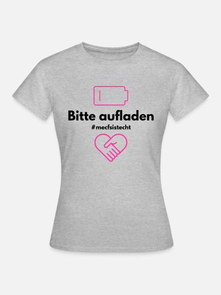 Bitte aufladen PINK 💗 - Frauen T-Shirt - Grau meliert