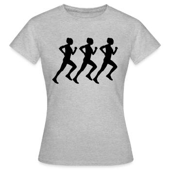 femme qui court - T-shirt Femme - gris chiné - Devant - AI Model Female 172 dark (172cm)