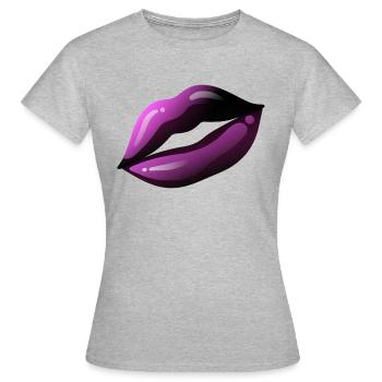 Glossy Kiss - T-shirt Femme - gris chiné - Devant - AI Model Female 172 dark (172cm)