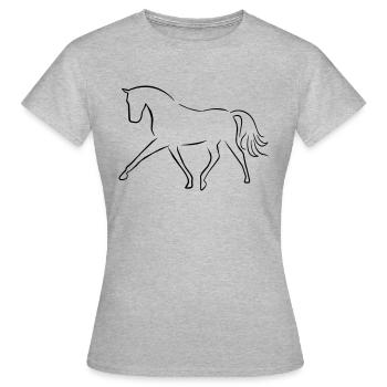 Dressurpferd - Frauen T-Shirt - Grau meliert - Vorne - AI Model Female 172 dark (172cm)