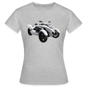 Tricycle blanc froid - T-shirt Femme - gris chiné - Devant - AI Model Female 172 dark (172cm)