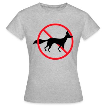 Panneau d’interdiction de renard, pas d’avis de zone - T-shirt Femme - gris chiné - Devant - AI Model Female 172 dark (172cm)