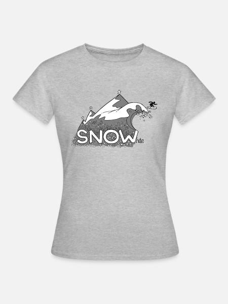 Schnee Berg - Frauen T-Shirt - Grau meliert