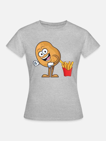 Kartoffel Pommes Frites machen - lustiges Fast-Food-Geschenk - Frauen T-Shirt - Grau meliert