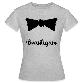 noeud papillon marié - T-shirt Femme - gris chiné - Devant - AI Model Female 172 dark (172cm)