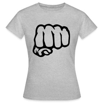 Faust - Frauen T-Shirt - Grau meliert - Vorne - AI Model Female 172 dark (172cm)