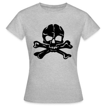 Skull - T-shirt Femme - gris chiné - Devant - AI Model Female 172 dark (172cm)