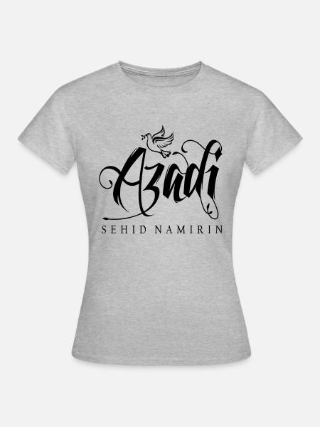 Azadi Freiheit - Frauen T-Shirt - Grau meliert