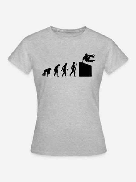 Evolution - Frauen T-Shirt - Grau meliert