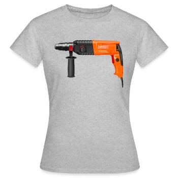 drilling machine - Women's T-Shirt - heather grey - Front - AI Model Female 172 dark (172cm)