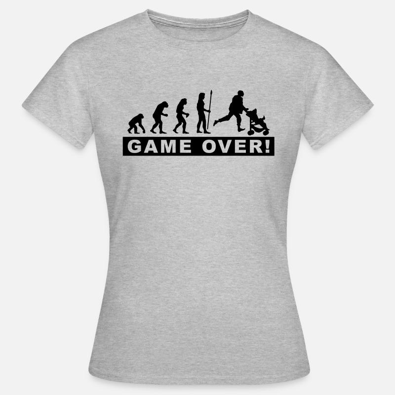 evolution_papa2 - T-shirt Femme - gris chiné