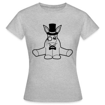 riche monsieur monsieur moustache moustache mono - T-shirt Femme - gris chiné - Devant - AI Model Female 172 dark (172cm)
