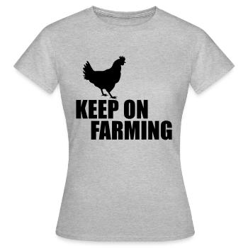 keep on farming 20 - Women's T-Shirt - heather grey - Front - AI Model Female 172 dark (172cm)