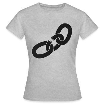 Kette Kettenbruch Ausbruch - Break the Rules - Frauen T-Shirt - Grau meliert - Vorne - AI Model Female 172 dark (172cm)