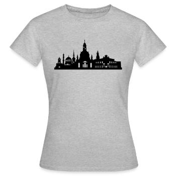 Dresden skyline small - Women's T-Shirt - heather grey - Front - AI Model Female 172 dark (172cm)