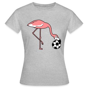 kick football club jouer balle kicker rire - T-shirt Femme - gris chiné - Devant - AI Model Female 172 dark (172cm)