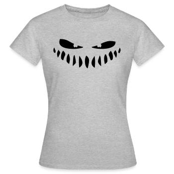 boese monster augen mund gefaehrlich comic cartoon - Frauen T-Shirt - Grau meliert - Vorne - AI Model Female 172 dark (172cm)