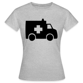 Krankenwagen - Frauen T-Shirt - Grau meliert - Vorne - AI Model Female 172 dark (172cm)