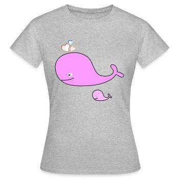 Pink whale - Women's T-Shirt - heather grey - Front - AI Model Female 172 dark (172cm)
