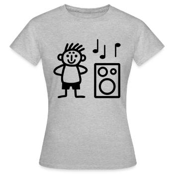 Lautsprecher Boxen - Frauen T-Shirt - Grau meliert - Vorne - AI Model Female 172 dark (172cm)