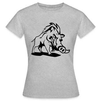 wildschwein dangereux - T-shirt Femme - gris chiné - Devant - AI Model Female 172 dark (172cm)