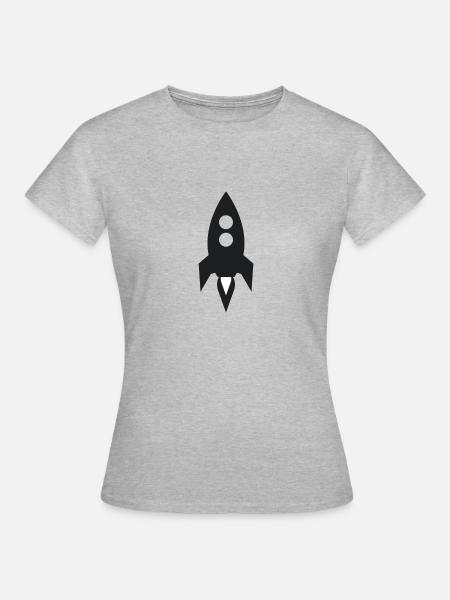 Rakete - Frauen T-Shirt - Grau meliert
