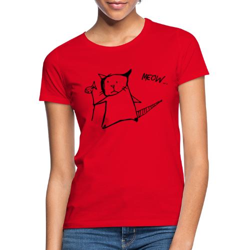 Katze mit Fisch Meow - Frauen T-Shirt