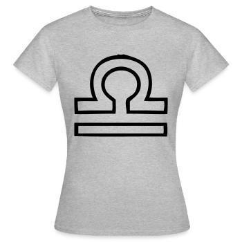 Waage Sternzeichen - Frauen T-Shirt - Grau meliert - Vorne - AI Model Female 172 dark (172cm)
